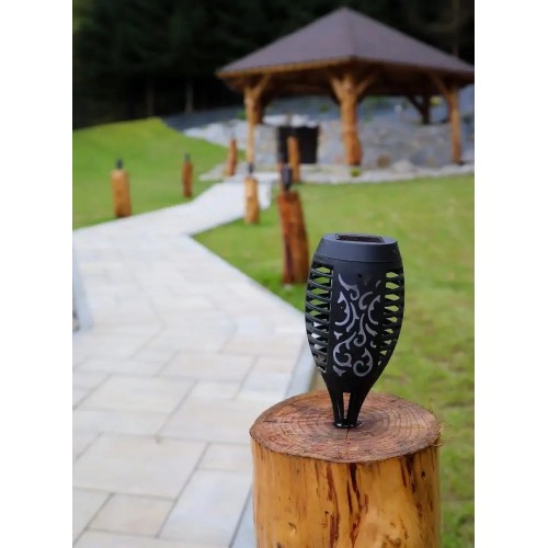 Lampa Solarna Ogrodowa Pochodnia LED Płomień Lampki Do Ogrodu 51 cm