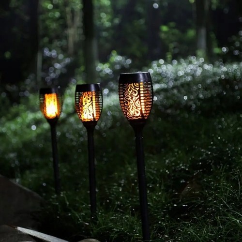 Lampa Solarna Ogrodowa Pochodnia LED Płomień Lampki Do Ogrodu 51 cm