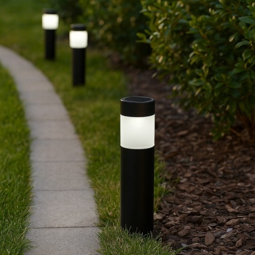 Słupek solarny czarny Lampa ogrodowa wbijana zimna Lampka LED chrom 1 szt