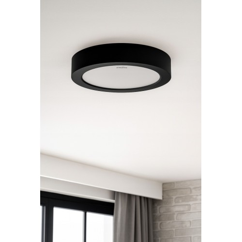 Oprawa natynkowa sufitowa okrągła czarna LED 24W 3 barwy światła 30cm IDEUS