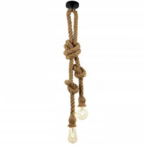 LAMPA SUFITOWA WISZĄCA LOFT INDUSTRIAL ŻYRANDOL SZNUR JUTOWY 2x E27 ZD151A