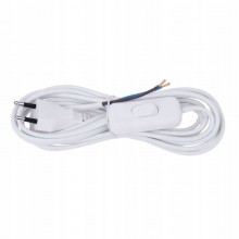 PRZEWÓD PRZYŁĄCZENIOWY PVC 2x0,75mm Z WYŁĄCZNIKIEM 3m BIAŁY EMOS S08273