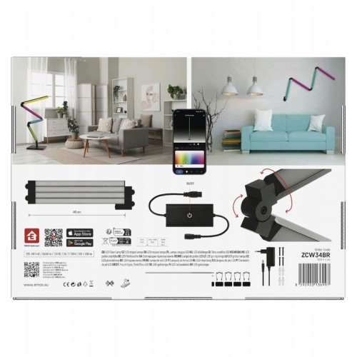 GoSmart Lampa stojąca LED 175 cm – Ciepła biel + RGB IC | WiFi | Czarna | EMOS ZCW34BR
