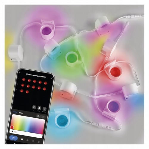 GoSmart Oświetlenie Punktowe LED RGB IC + CCT – 255 cm, 12 Segmentów, WiFi, Ściemnialne | EMOS ZIW15CR