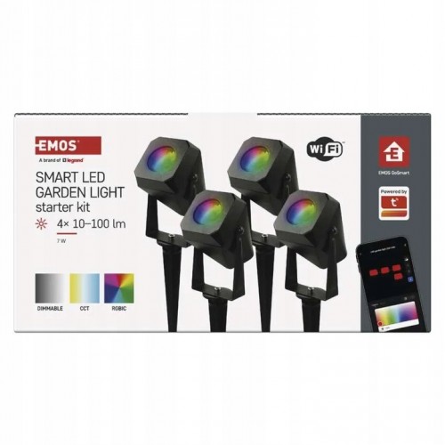 GoSmart Oświetlenie punktowe LED RGB IC + CCT | Zestaw 4 szt. | IP65 | WiFi + BLE | EMOS ZIW194R