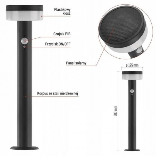 LAMPA OGRODOWA LED SOLARNA EMOS TERION 50 cm – CIEPŁA BIEL