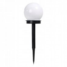 Lampa ogrodowa kula solarna wbijana naziemna biała mleczna 34,5 cm 1 szt.