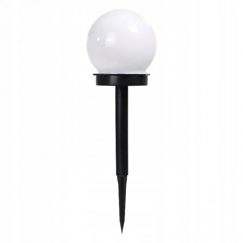 Lampa ogrodowa kula solarna wbijana naziemna biała mleczna 34,5 cm 1 szt.