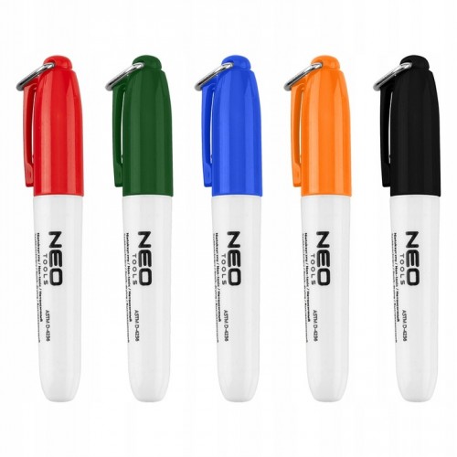 MINI MARKER permanentny BRELOK pisak ZESTAW 5 kolorów FLAMASTER NEO TOOLS