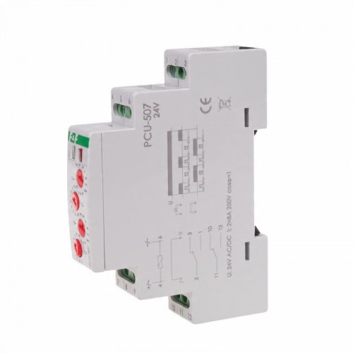 Przekaźnik czasowy z nastawą czasu pracy i czasu przerwy PCU-507 24 V F&F
