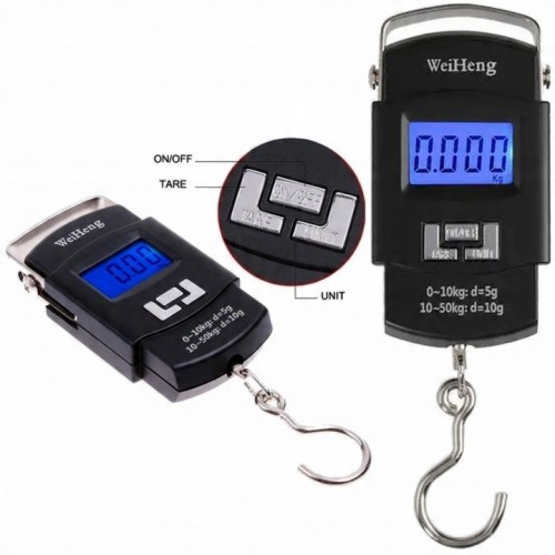 WAGA BAGAŻOWA LOTNICZA TURYSTYCZNA PODRÓŻNA KIESZONKOWA LCD 50KG + BATERIE
