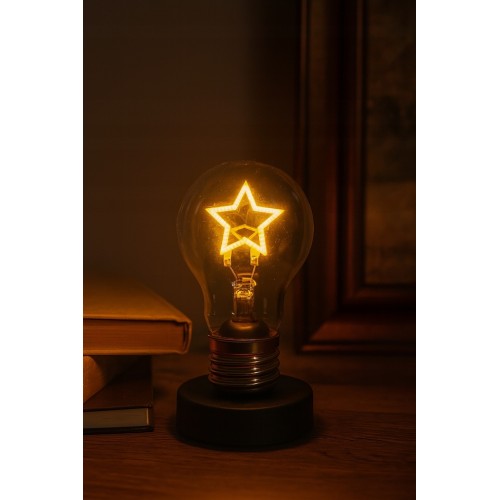 ŻARÓWKA LED FILAMENT NA BATERIE E27 6W 3000K GWIAZDA PLASTROL