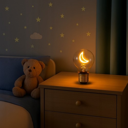 ŻARÓWKA LED FILAMENTOWA NA BATERIE E27 6W 3000K KSIĘŻYC PLASTROL