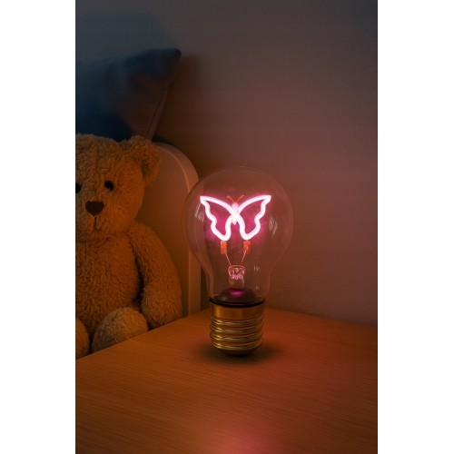 ŻARÓWKA LED FILAMENTOWA NA BATERIE E-27 6W 3000K MOTYL PLASTROL