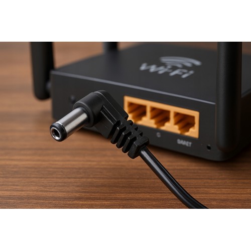 Złącze kabel wtyk kątowy DC 2,5x 5,5mm