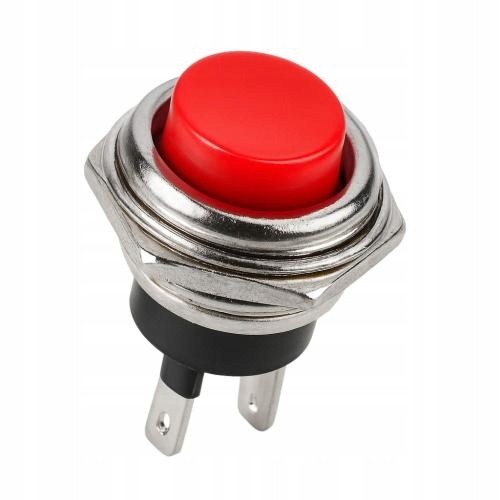 Przełącznik ON-OFF monostabilny 2pin 230V PBS-26B przyciskany push czerwony