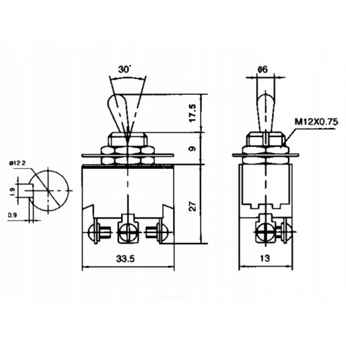 Złącze przełącznik dźwigienkowy KN3(C)-103