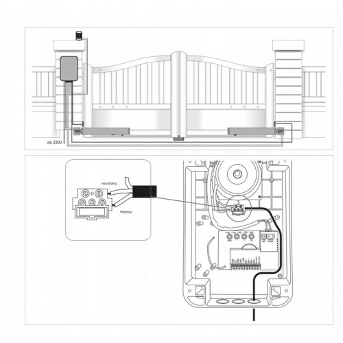 NAPĘD DO BRAMY DWUSKRZYDŁOWEJ AUTOMAT Wi-Fi 3,5m / 300kg ORNO BY AVIDSEN