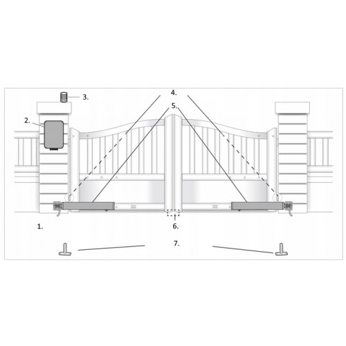 NAPĘD DO BRAMY DWUSKRZYDŁOWEJ AUTOMAT Wi-Fi 3,5m / 300kg ORNO BY AVIDSEN