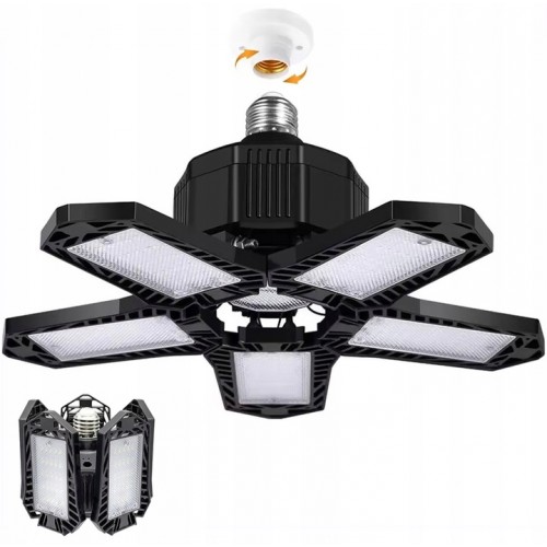 LAMPA WARSZTATOWA SUFITOWA 125 LED MOCNA SKŁADANA 8000LM 80W E27 230V ZD127