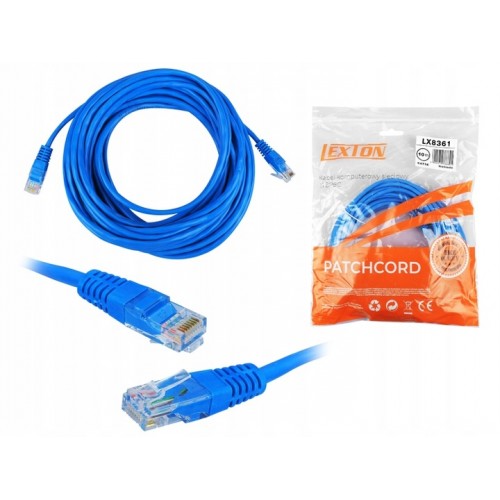 KABEL SIECIOWY LAN RJ45 SKTRĘTKA ETHERNET PATCHCORD UTP CAT 5E 10M