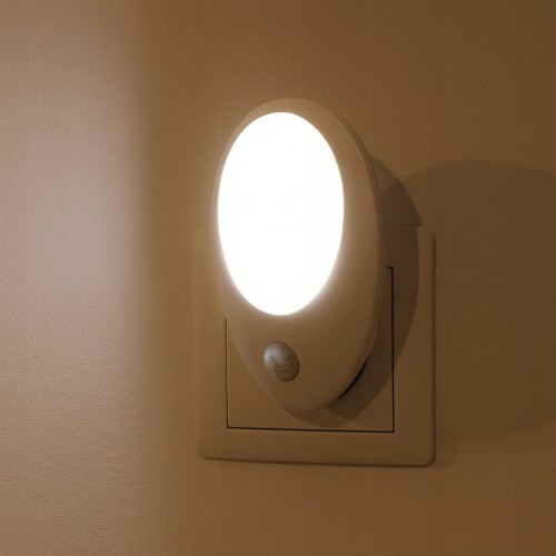 Lampka Nocna LED z Czujnikiem Ruchu Zmierzchu do Gniazdka 1W