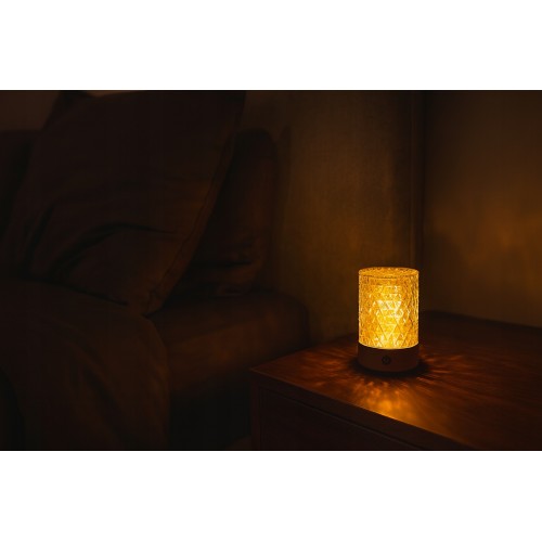 Lampa Nocna Stołowa Akumulatorowa Kryształowa Glamur 2W