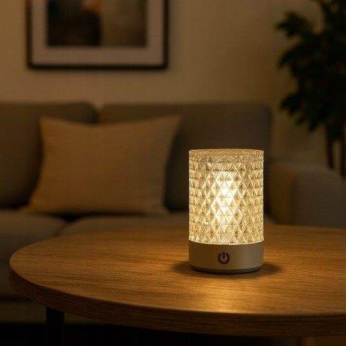Lampa Nocna Stołowa Akumulatorowa Kryształowa Glamur 2W