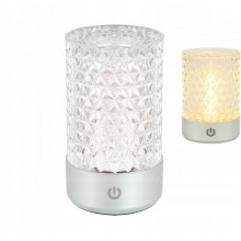 Lampa Nocna Stołowa Akumulatorowa Kryształowa Glamur 2W