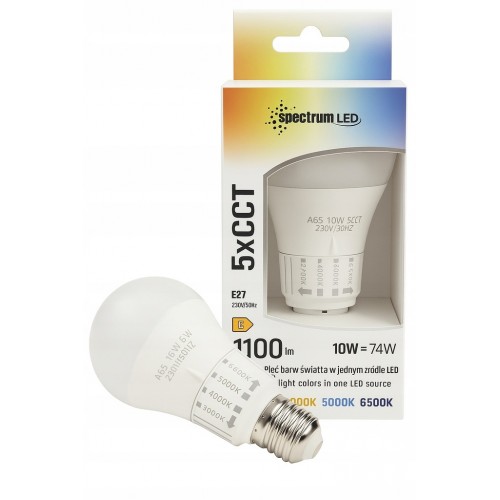 Źródło światła LED GLS E-27 230V 13W 5CCT SPECTRUM
