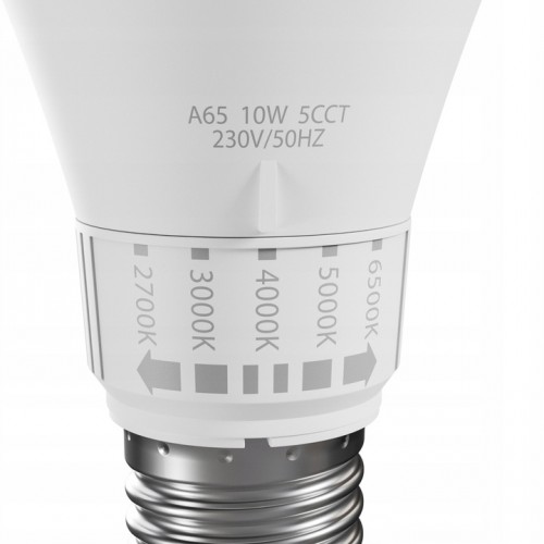 ŻARÓWKA LED zmienna barwa światła 2700-6500k E27 230V 10W 5CCT SPECTRUM