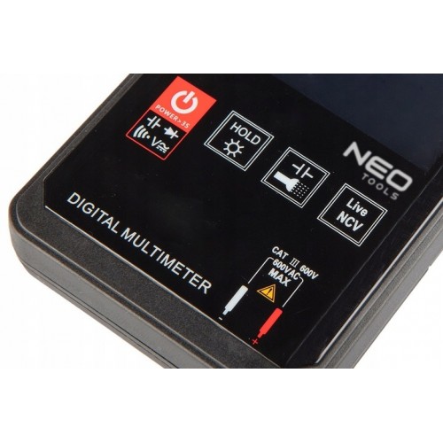 MIERNIK PRĄDU NAPIĘCIA MULTIMETR CYFROWY LCD DOTYKOWY Z LATARKĄ NEO