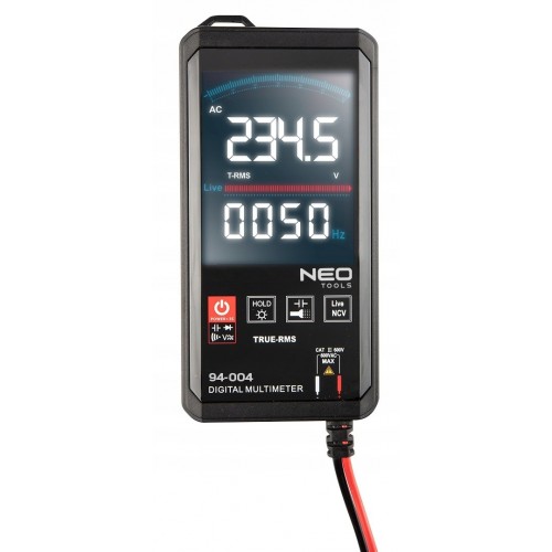 MIERNIK PRĄDU NAPIĘCIA MULTIMETR CYFROWY LCD DOTYKOWY Z LATARKĄ NEO