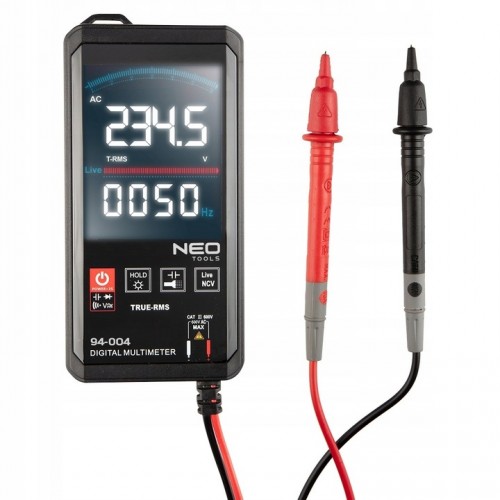 MIERNIK PRĄDU NAPIĘCIA MULTIMETR CYFROWY LCD DOTYKOWY Z LATARKĄ NEO