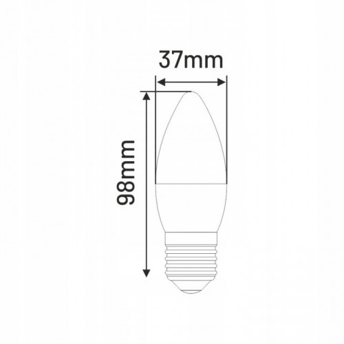 Żarówka LED C37 E27 6W świeca 510lm 4000K INQ