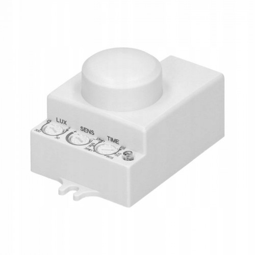CZUJNIK RUCHU ZMIERZCHU MIKROFALOWY MINI CZUJKA DO LED 360° REGULOWANY ORNO
