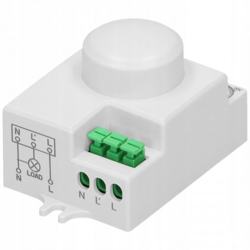 CZUJNIK RUCHU ZMIERZCHU MIKROFALOWY MINI CZUJKA DO LED 360° REGULOWANY ORNO