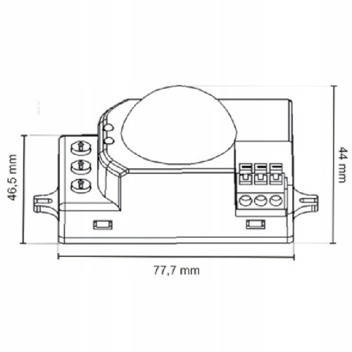 MIKROFALOWY CZUJNIK RUCHU LED DO OPRAW OŚWIETLENIOWYCH REGULACJA 1200W 360°