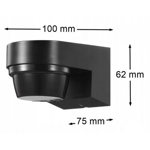 Orno Czujnik ruchu PIR LED Czujka Zewnętrzna Ścienna 2000W IP65 Czarna
