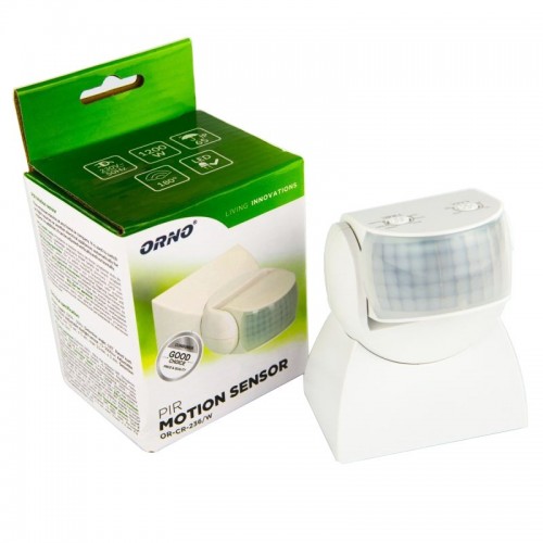 Czujnik ruchu 180 stopni IP65 1200W biały OR-CR-236/W