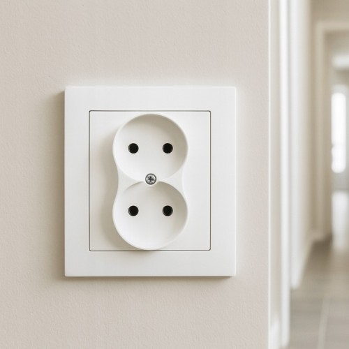 Gniazdo elektryczne ścienne bez uziemienia podtynkowe białe 230V