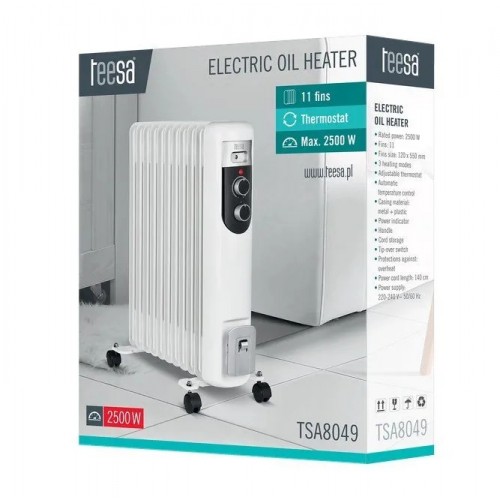 Grzejnik elektryczny olejowy  11 żeberek 2500 W 3 tryby grzania