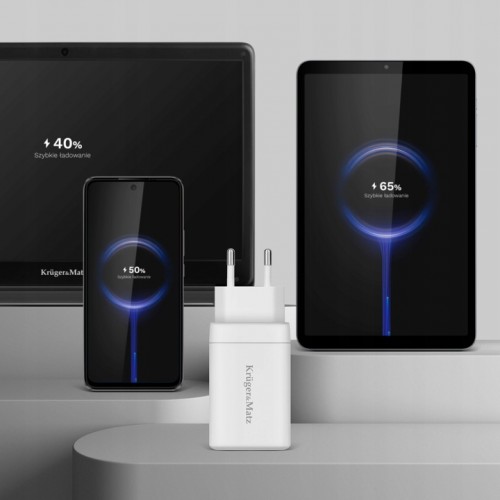 Szybka ładowarka sieciowa kostka adapter 65 W Quick Charge Kruger&Matz