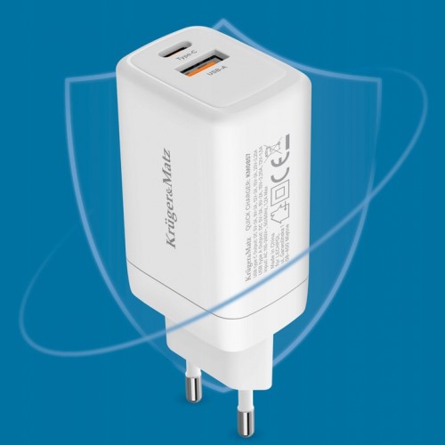 Szybka ładowarka sieciowa kostka adapter 65 W Quick Charge Kruger&Matz
