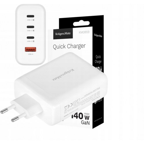 Ładowarka sieciowa adapter kostka USB Kruger&Matz 140W Quick Charge