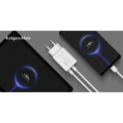 Szybka ładowarka sieciowa adapter GAN 45W Quick Charge Kruger&Matz