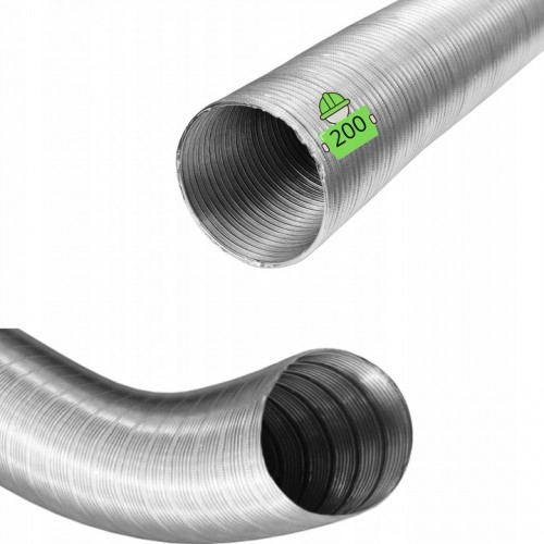 RURA ALUMINIOWA WENTYLACYJNA DO OKAPU KANAŁOWA GIĘTKA 200mm 3m