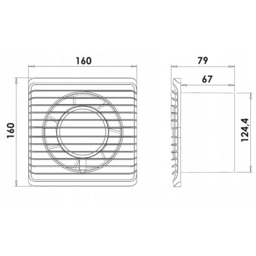 Wentylator łazienkowy ścienny domowy cichy wyłącznik czasowy 125mm TS