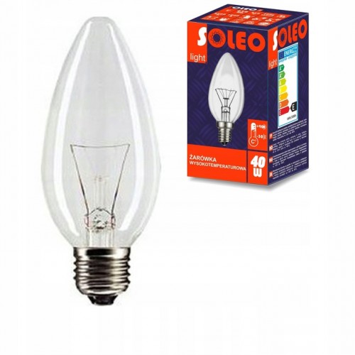 Żarówka wysokotemperaturowa soleo 40W B35 E27 230V