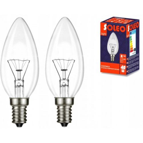 Żarówka wysokotemperaturowa soleo 40W B35 E14 230V